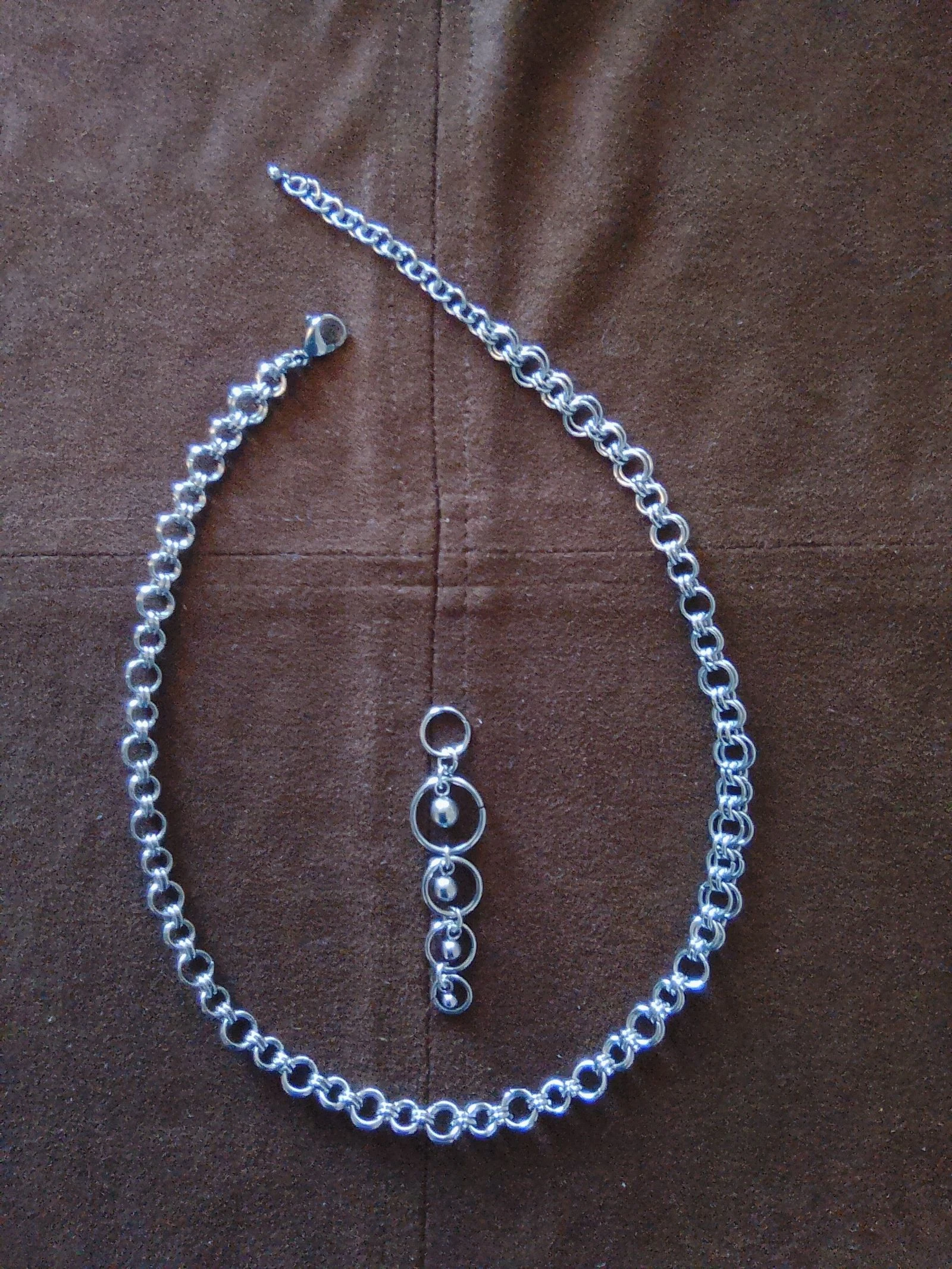 Minimalist Necklace with Japanese Chainmail Pendant Unisex – photo 5